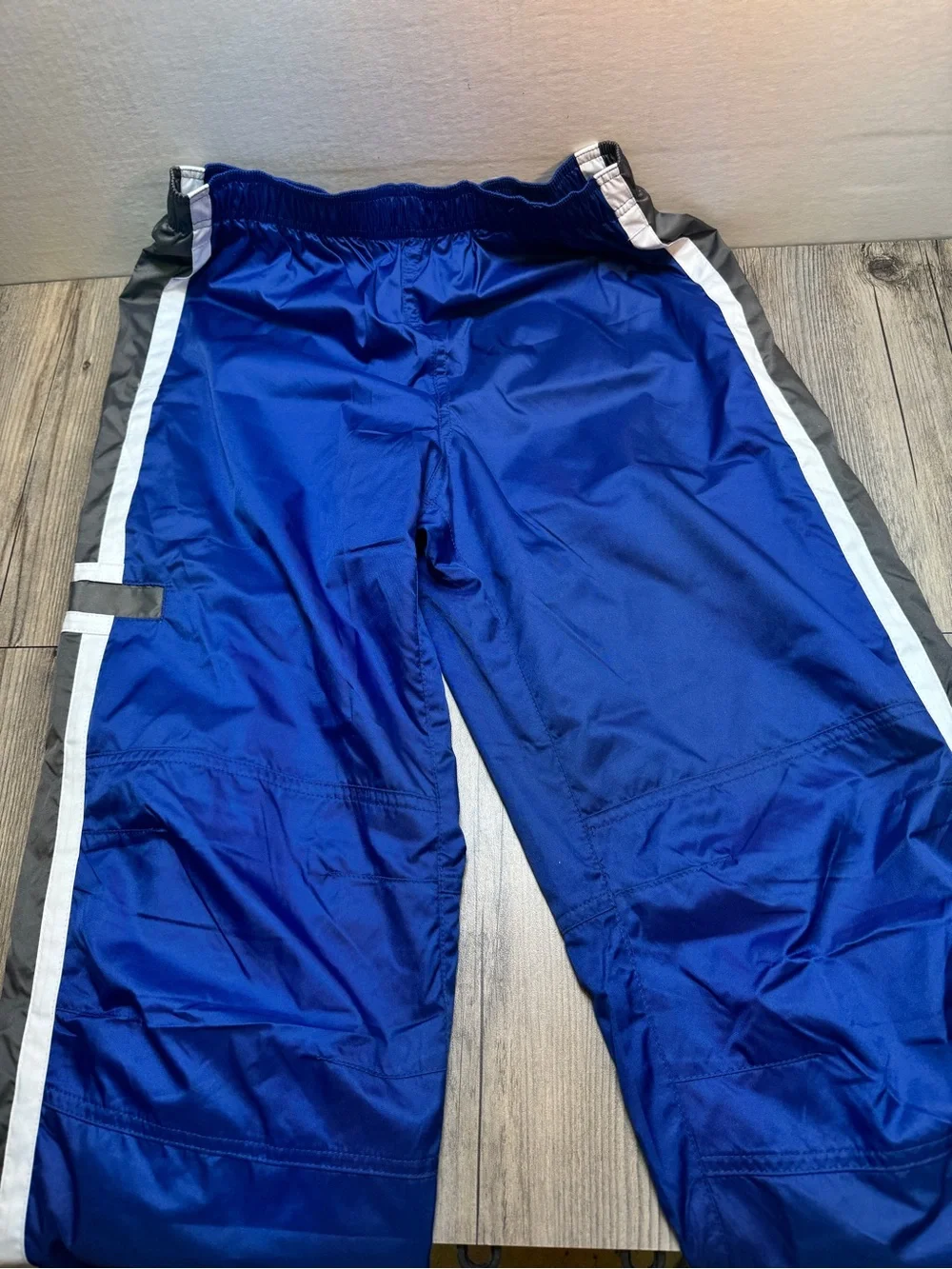 L.L. Bean Boys Track Pants Striped Lined Retro Zipper Slit Y2K Blue Size 16